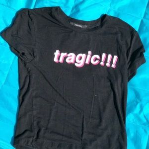 Black cropped t-shirt